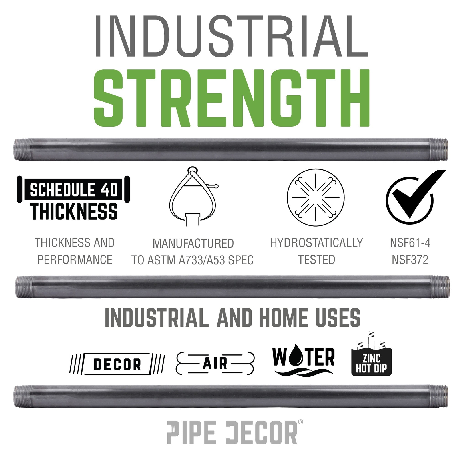 1 in. x 24 in. Galvanized Steel Pipe