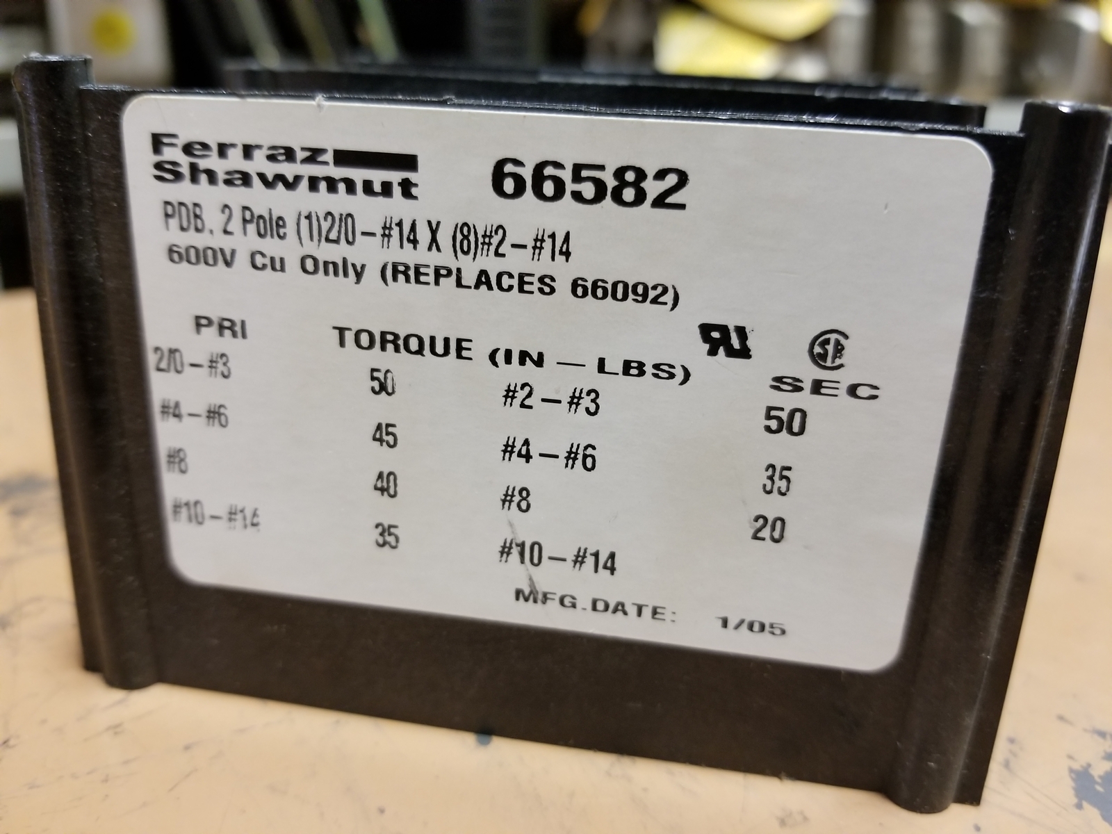 FERRAZ SHAWMUT 66582 BLOCK USED