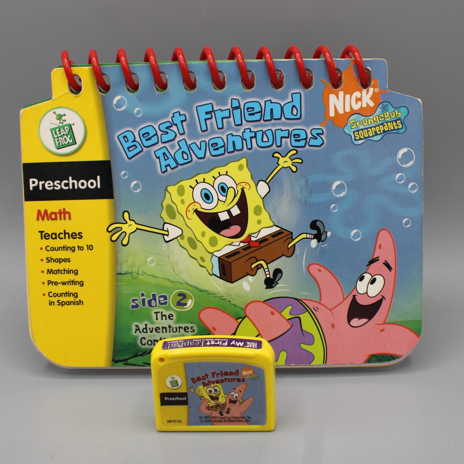 Spongebob SquarePants Best Friend Adventures Leap Frog Cartridge &Book Preschool