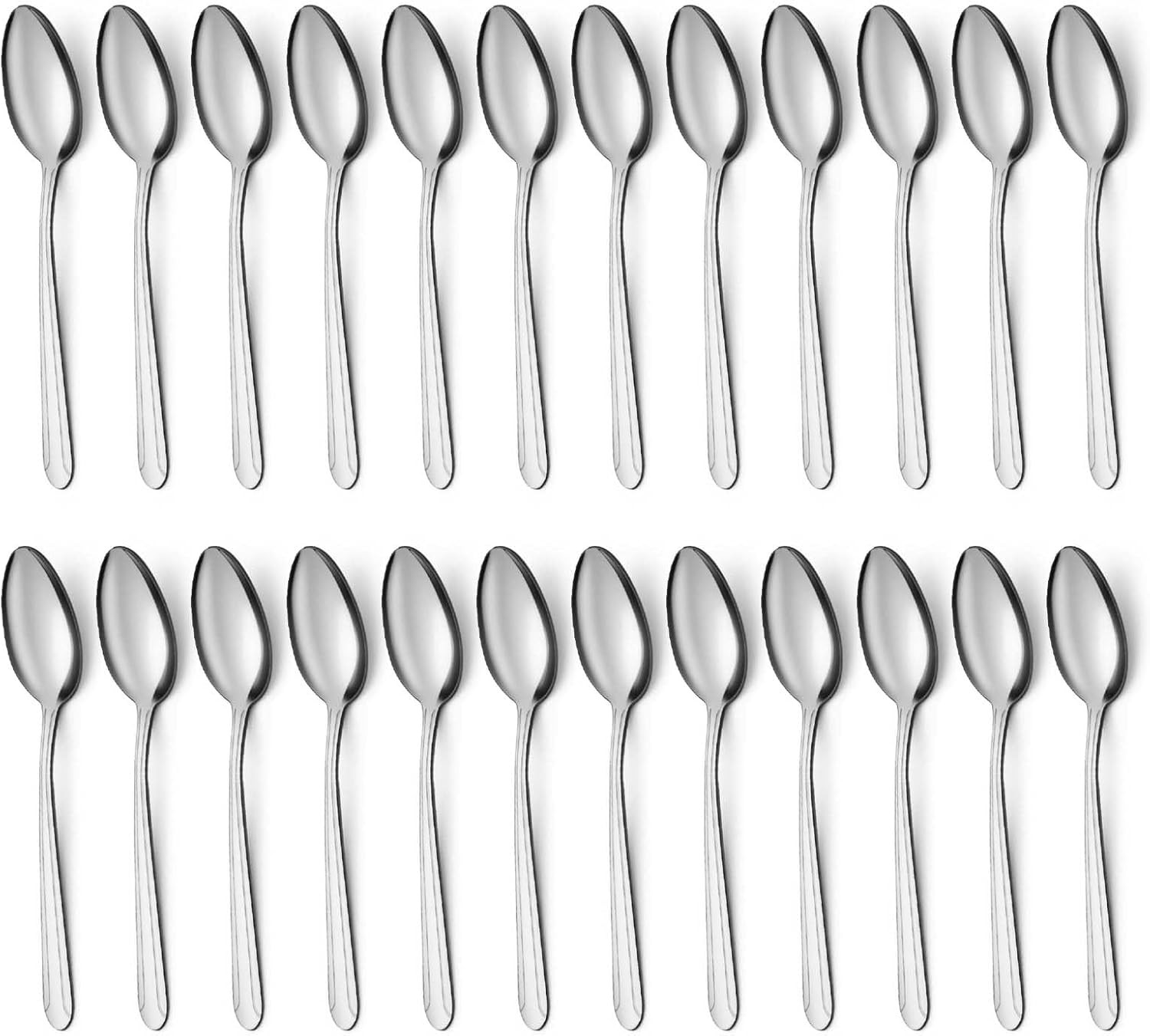 BEWOS 24 Pieces Teaspoons, 6.2 Inches Stainless Steel Teaspoons Silverware, Spoo