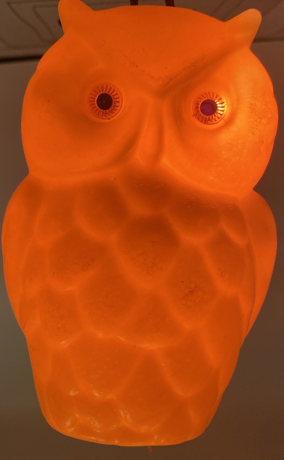 Vintage 1970’s Owl Lites String Lights With Jeweled Eyes Set Of 7