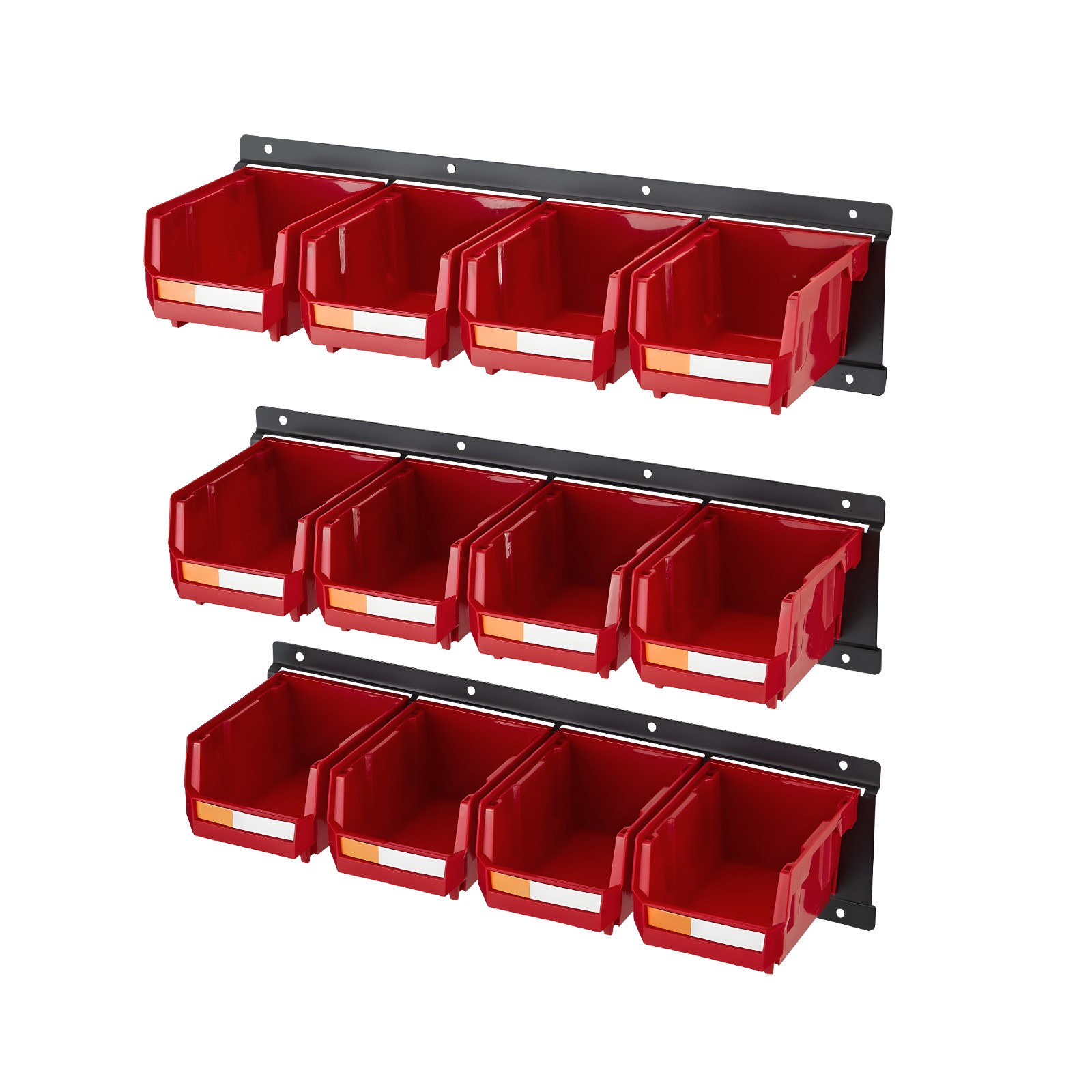 Uimoso Wall-Mounted Stackable Storage Bins, 12-Piece Set, Red