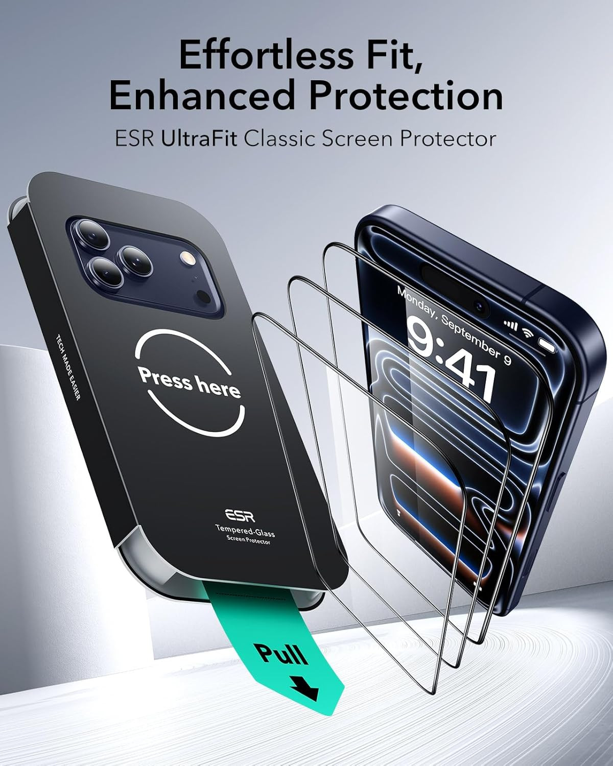 ESR 3 Pack for Iphone 17 Pro Max Screen Protector, Military-Grade Shatterproof