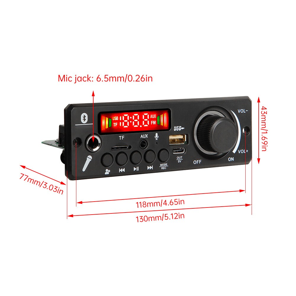 1xTPA3116 200W Amplifier Bluetooth Audio Decoder Board for FM Radio Music Player