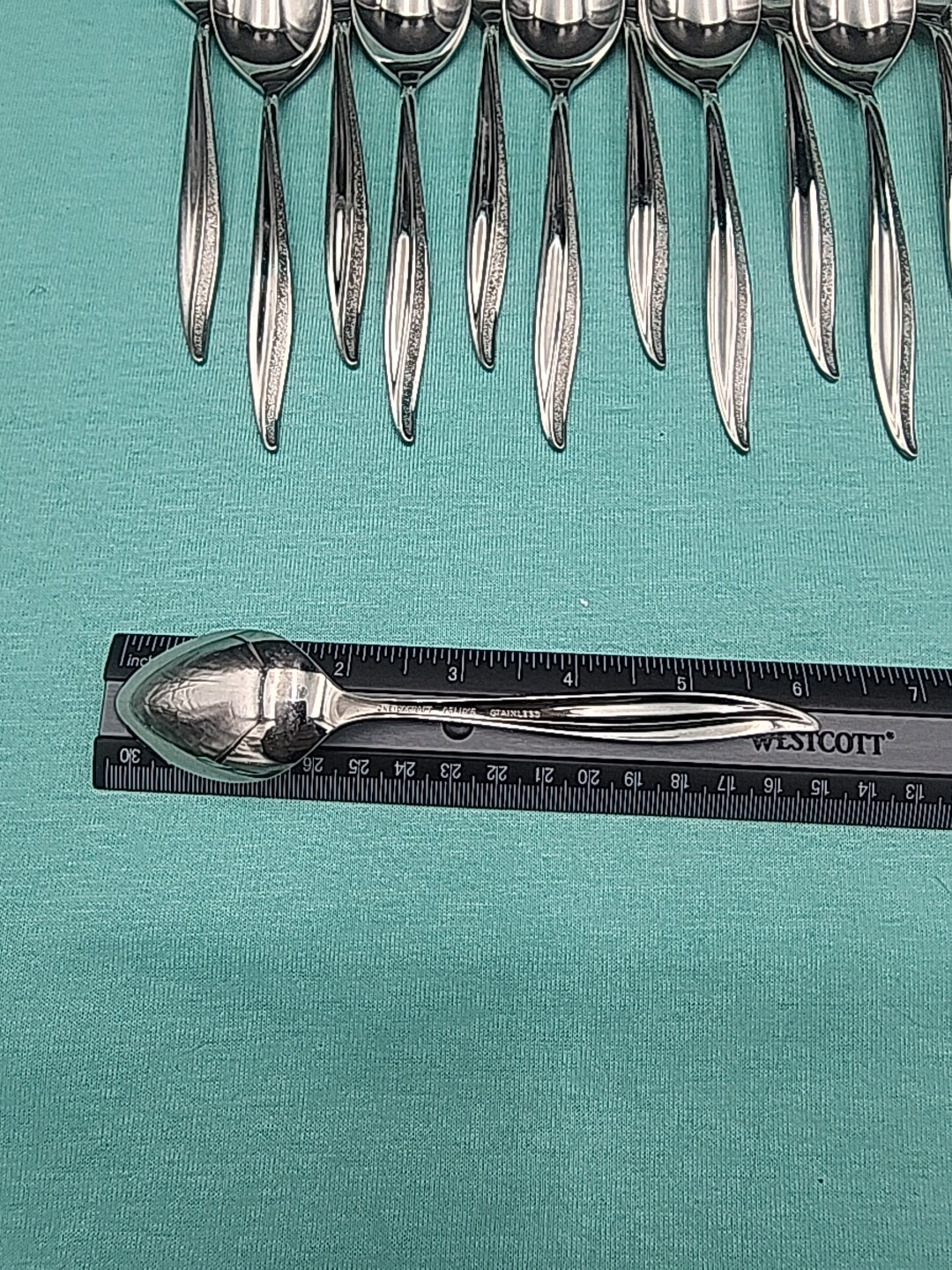 Oneidacraft Deluxe TEXTURA 14 pc Teaspoons Stainless Flatware 6"