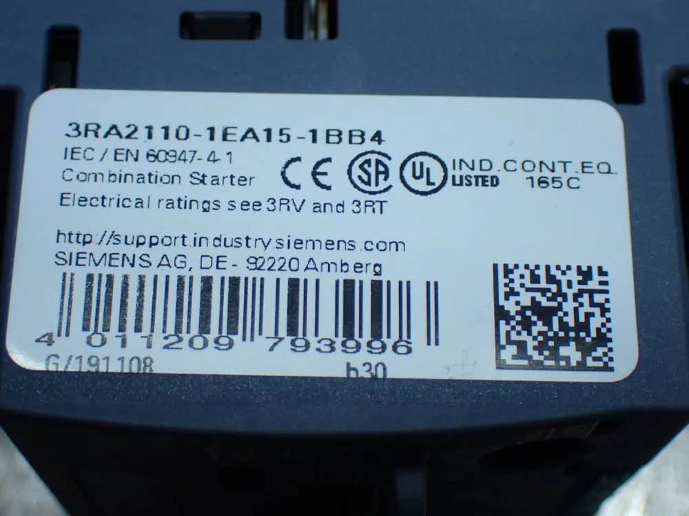 SIEMENS COMBINATION STARTER 3RA2110-1EA15-1BB4