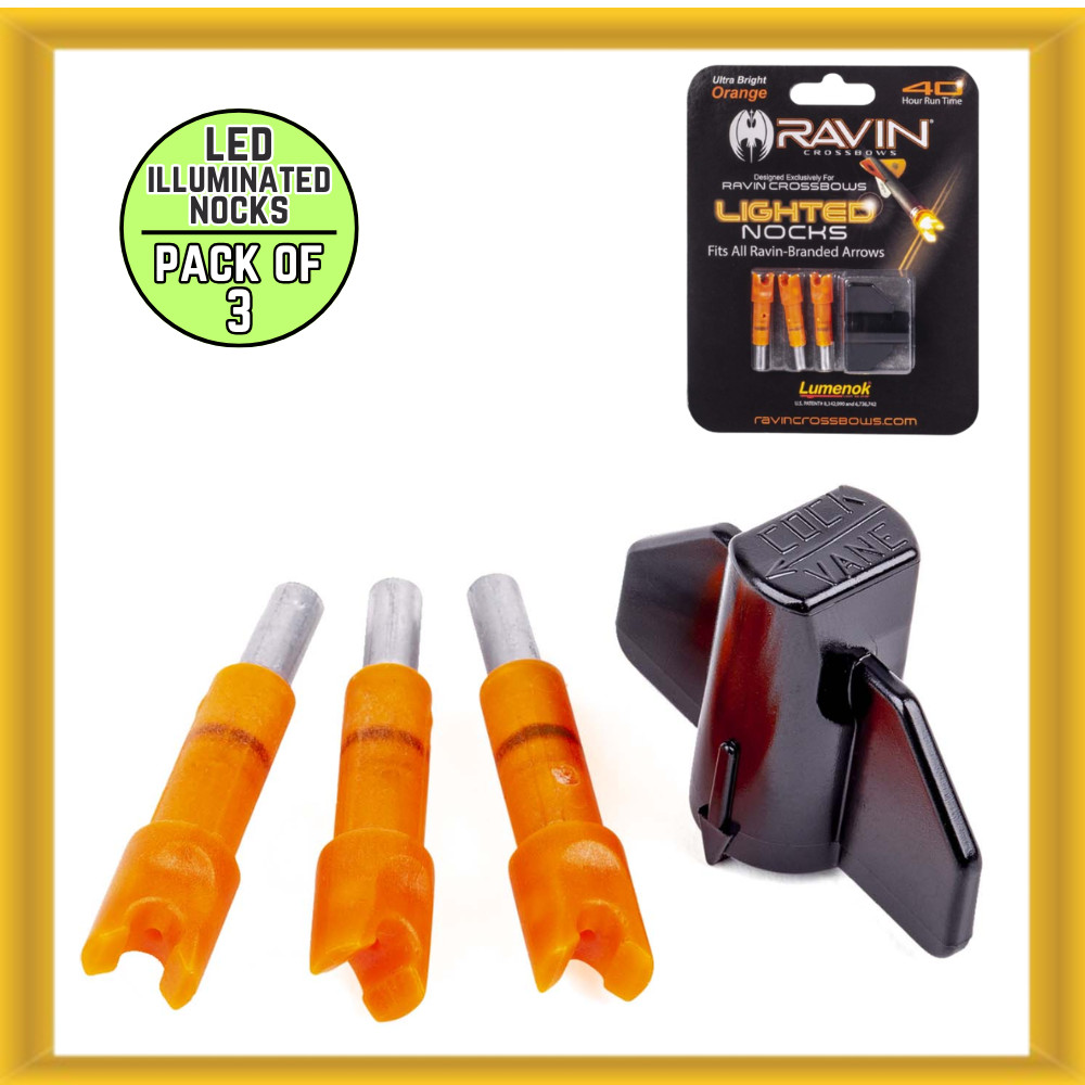 Ravin R135 Replacement Lighted Nocks with Built-in Lithium Battery (3 Pack)
