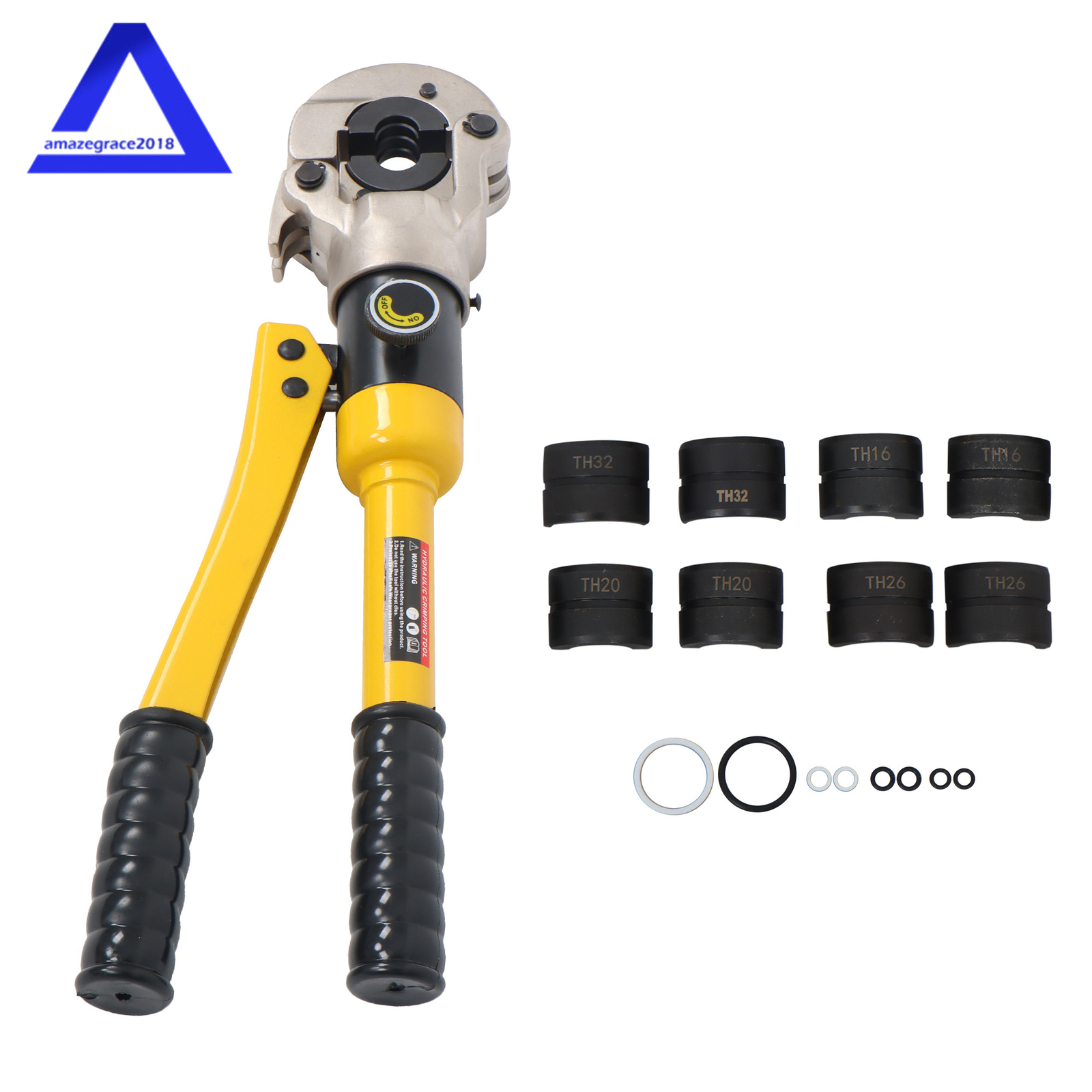 Copper Tube Fittings Crimping Tool w/ 1/2 3/4 & 1-inch Jaw Hydraulic Pipe Cutter