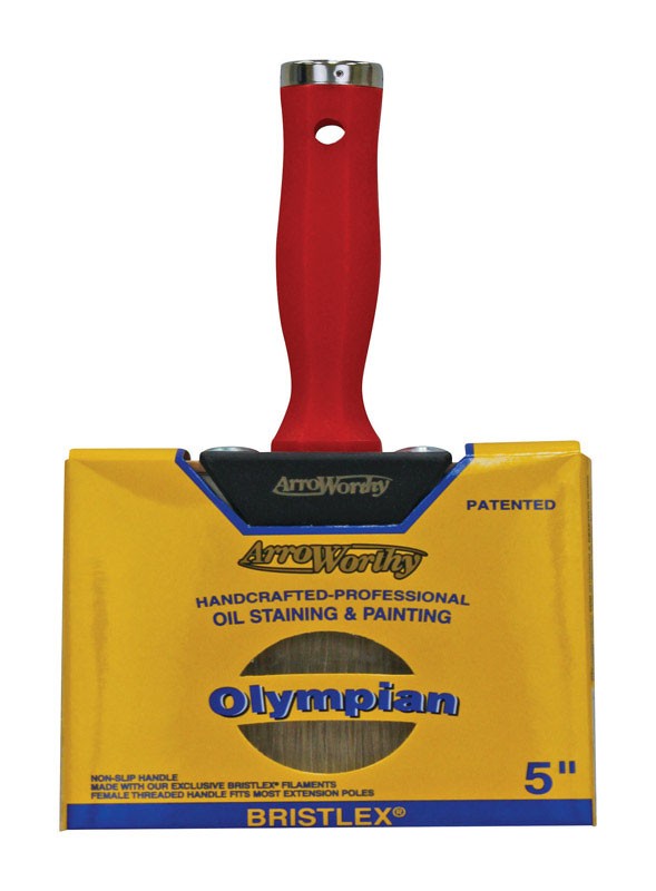 ArroWorthy 1095 5 Olympian Flat Trim Threaded Grip Oil Stainer Brush 5 in.
