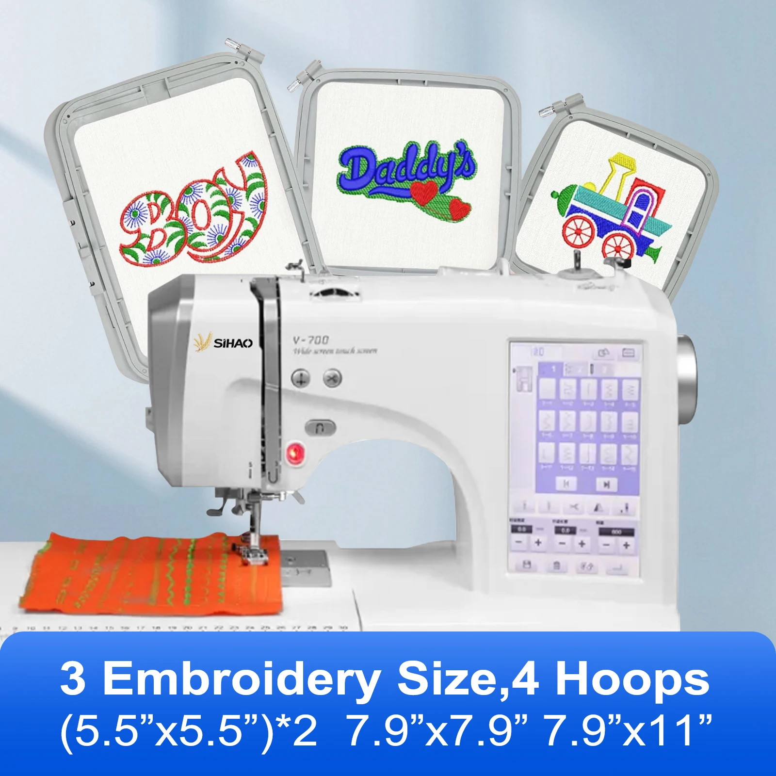 Sihao Embroidery Machine Auto Computerized Letters Electric Sewing Touch Screen