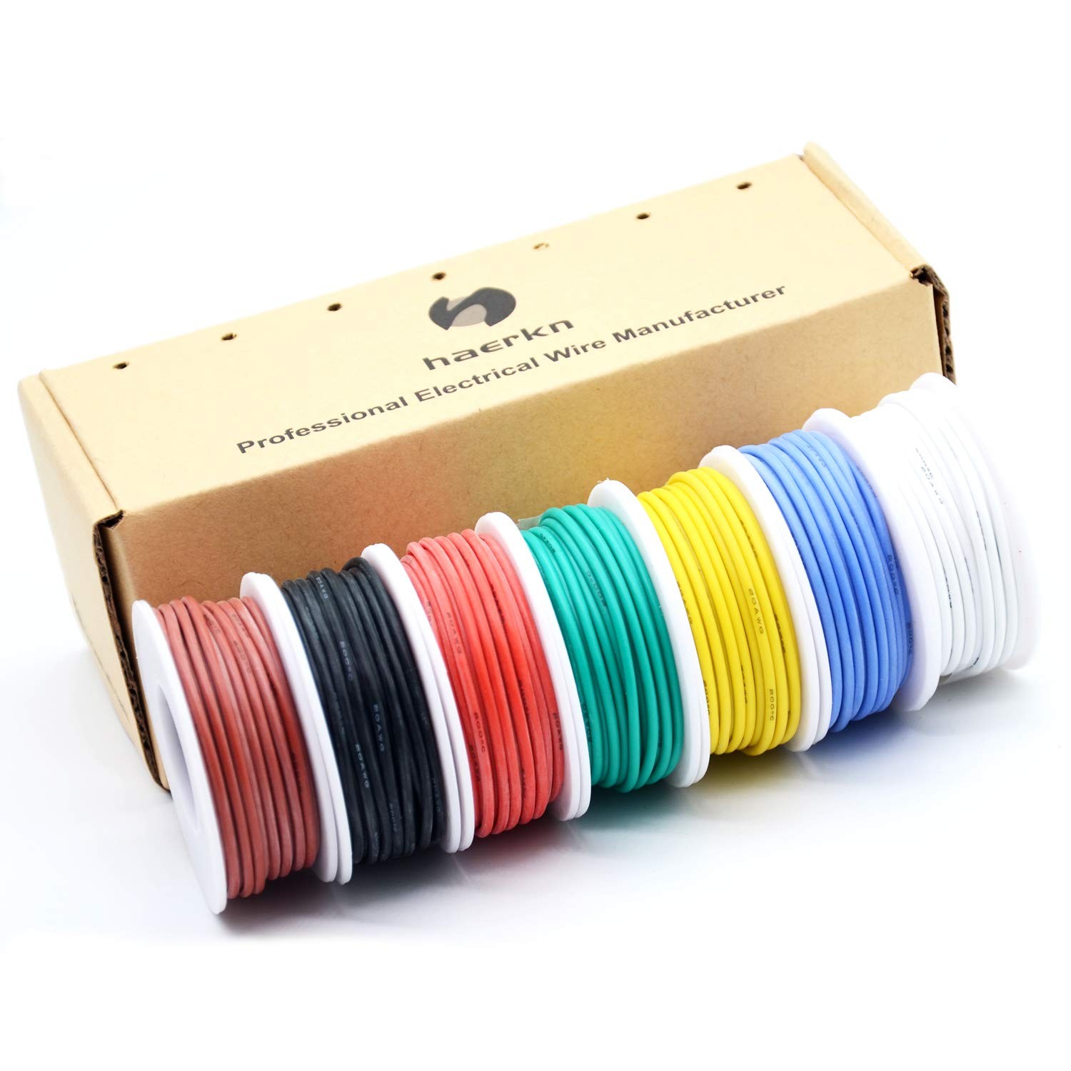 22 awg Silicone Electrical Wire Cable 7 Colors (26ft 22awg-Stranded, 7