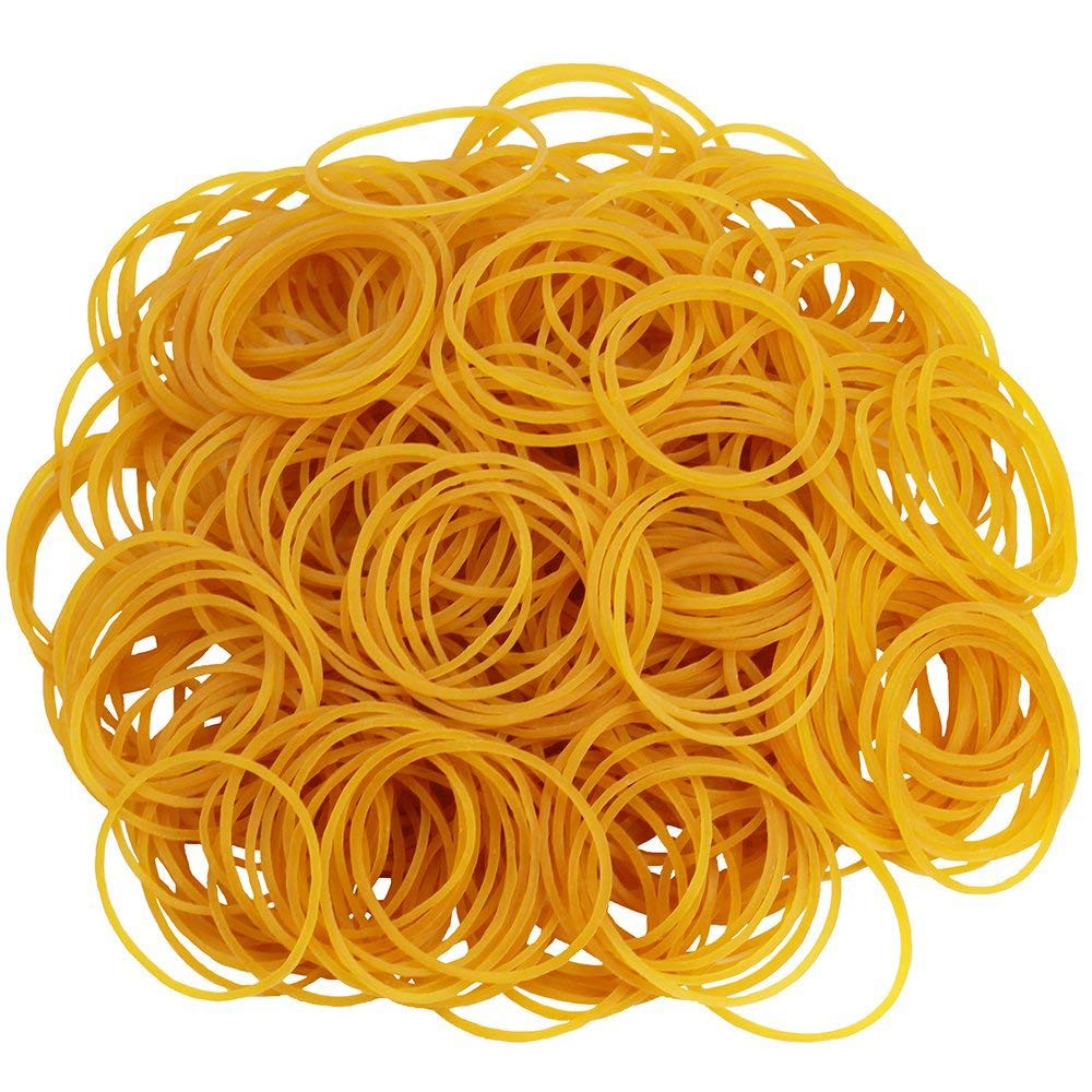 750 Pcs Yellow Rubber Bands 25mm 1 Inch Small Elastic Bands Office Craft Set