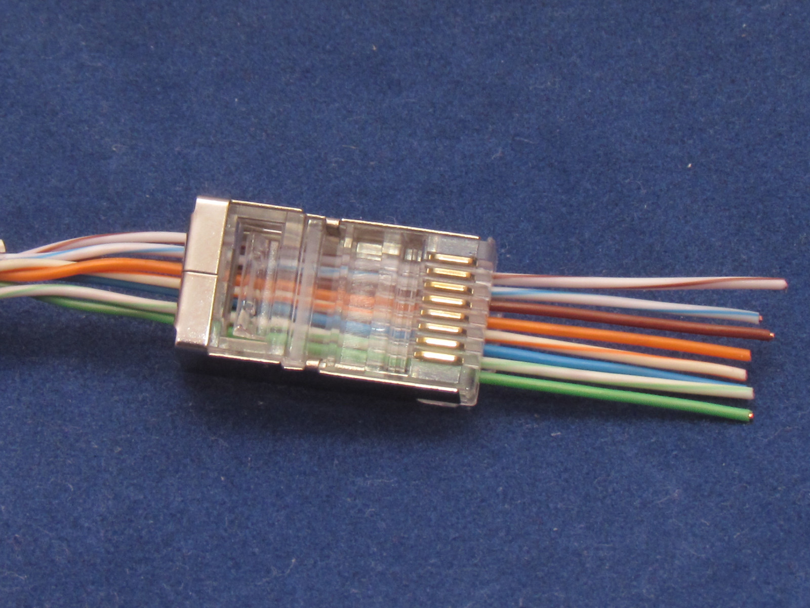 10 Pcs RJ45 Network Shielded Modular Plug CAT5e 8P8C Connector End Pass Through