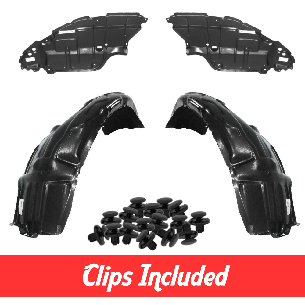 Front Fender Liner & Engine Under Cover Set w/ Clips For 2007-2009 Toyota Camry