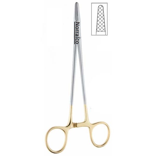 Mayo-Hegar Needle Holders, 7", Straight, Serrated Tungsten Carbide Jaws, Premium