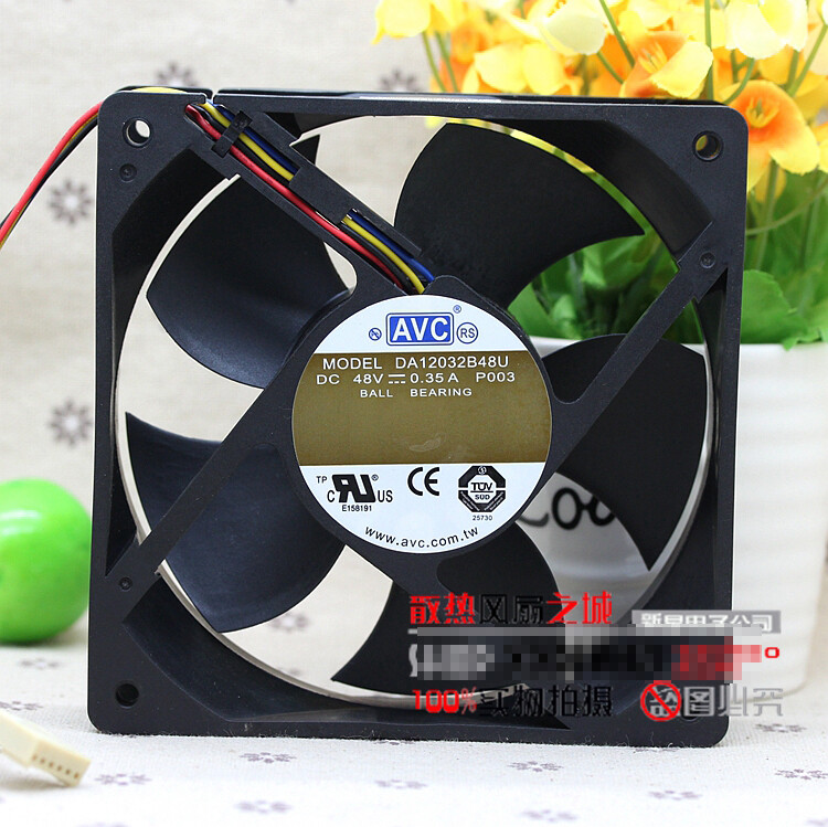 1pcs  AVC DA12032B48U 120mm12032 48V 0.35A double ball cooling fan