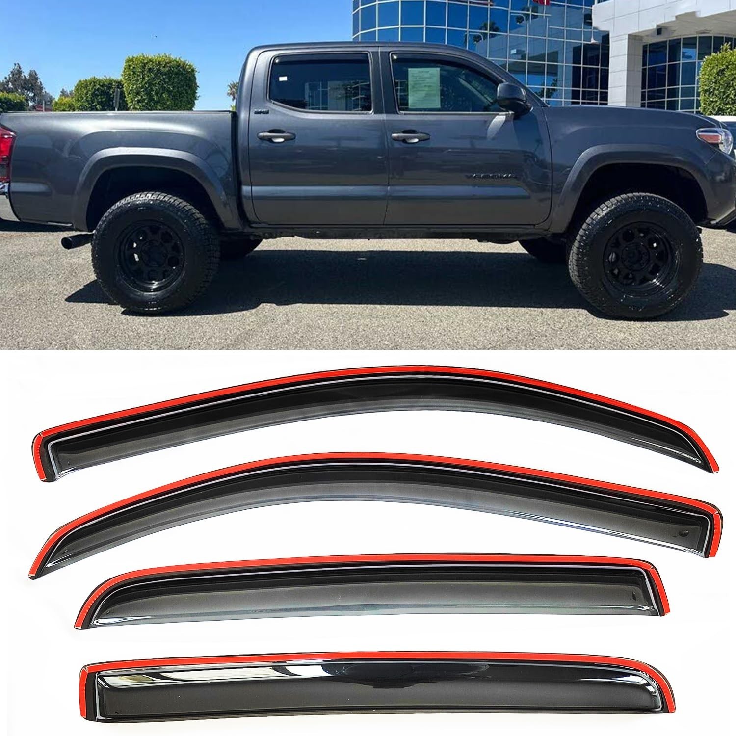 4PCS in-Channel Window Visors Vent Deflectors Compatible with 2016-2023 Toyot...