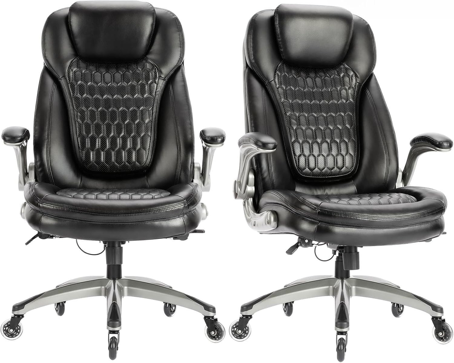 Executive Office Chair-Ergonomic Computer Desk Chair High Back Leather Chair W/