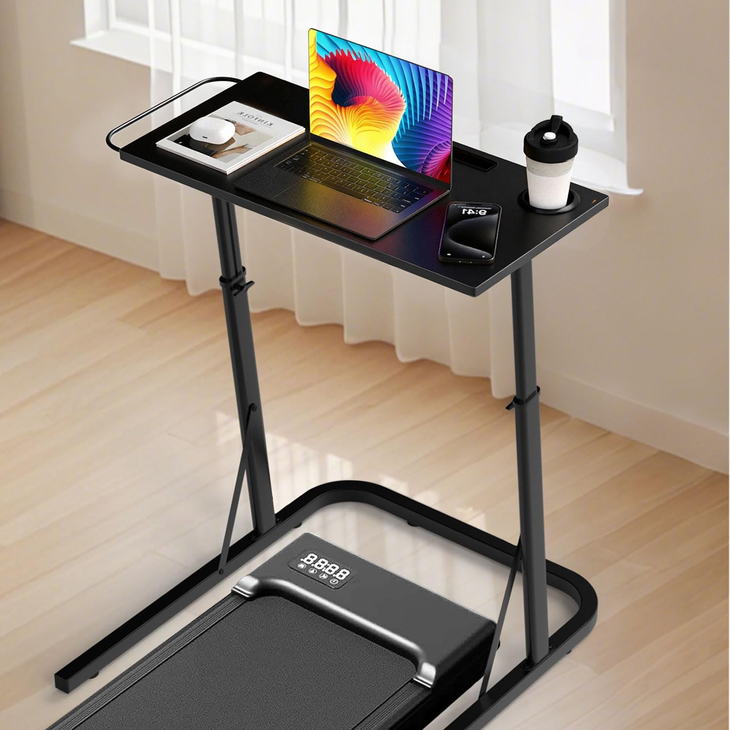 Adjustable Treadmill Walking Pad Compact (40.79 x 7.77 x 81.28 cm), Black