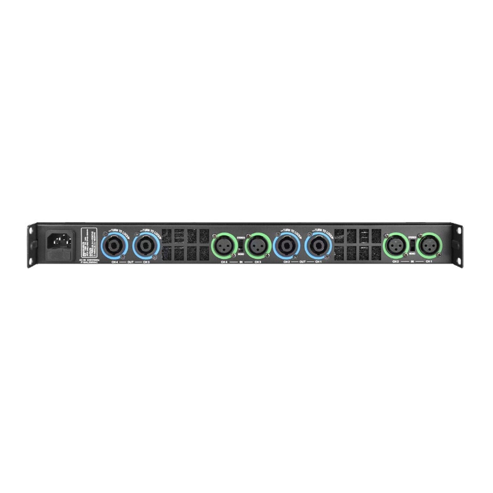High-Tech 5200W 4-Channel Class D Digital Power Amplifier 5200-Watts PEAK Output