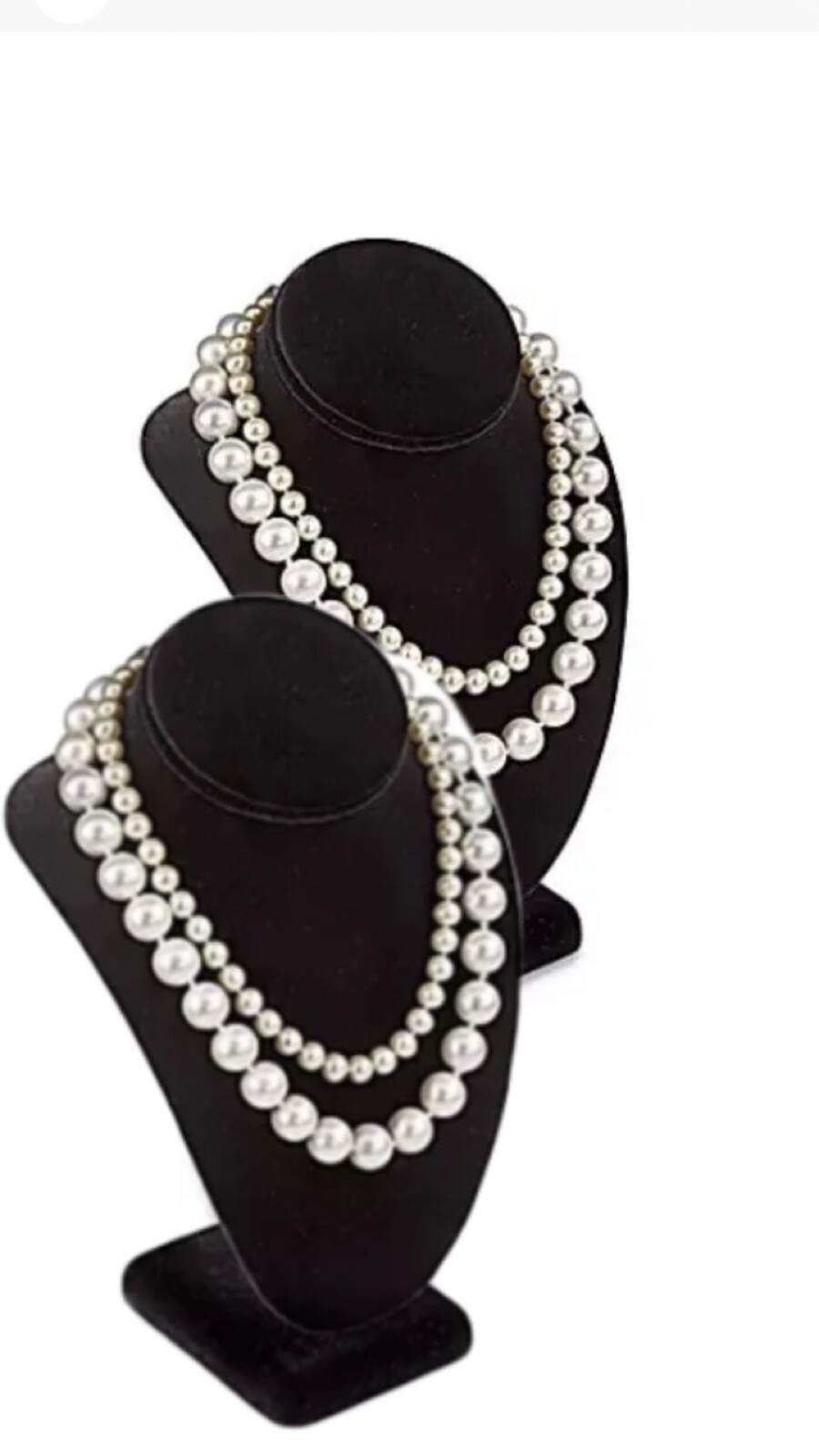 Black Velvet (Qty 2) BUST NECKLACE DISPLAY STANDS 6-3/8” X 4-1/2” X 10” NEW