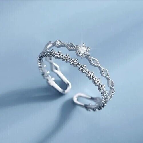 1Ct Round Lab Created Diamond 14K White Gold Finish Adjustable Toe Ring Woman
