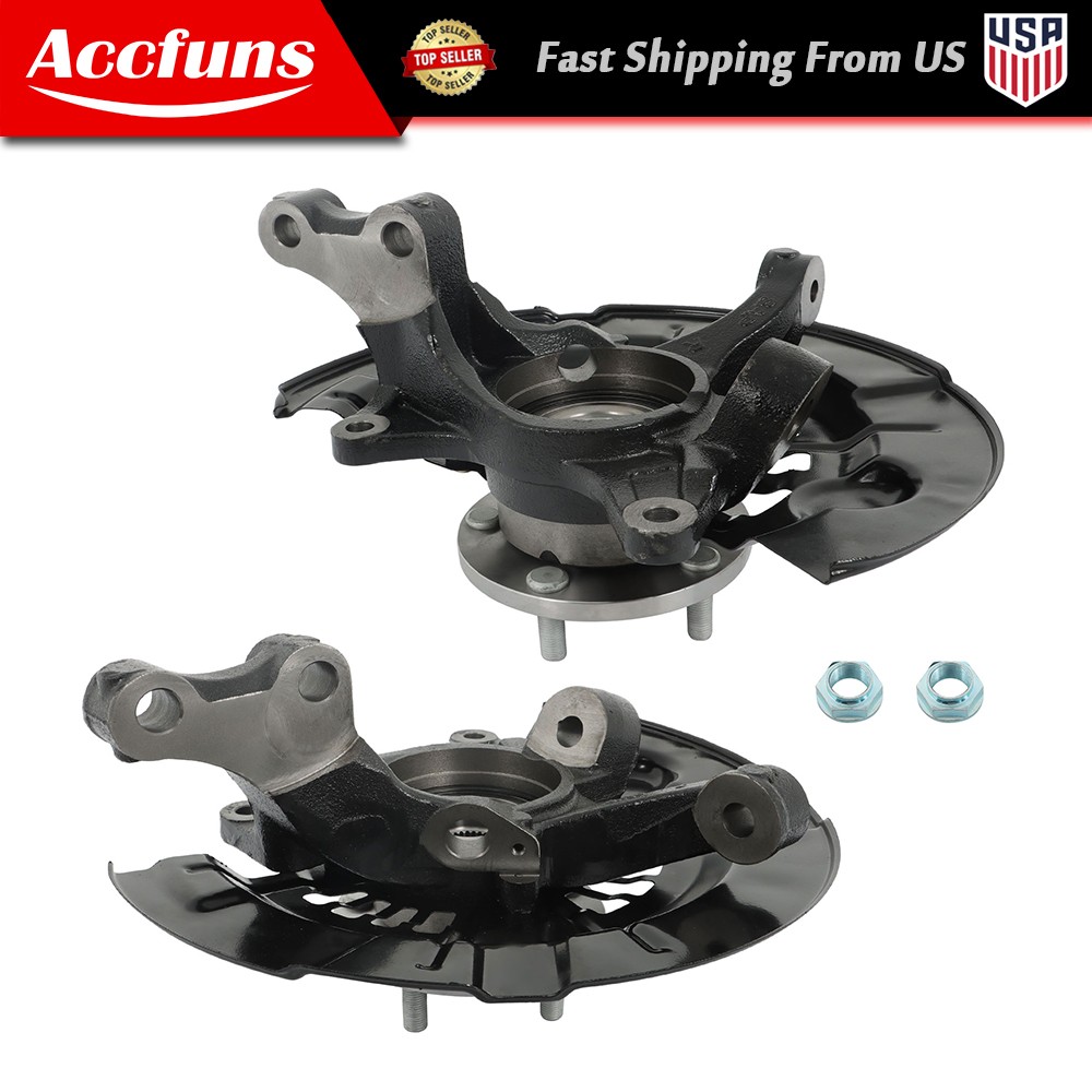 Pair Front Steering Knuckle & Wheel Hub Bearing For Toyota Camry 2007 2008-2011
