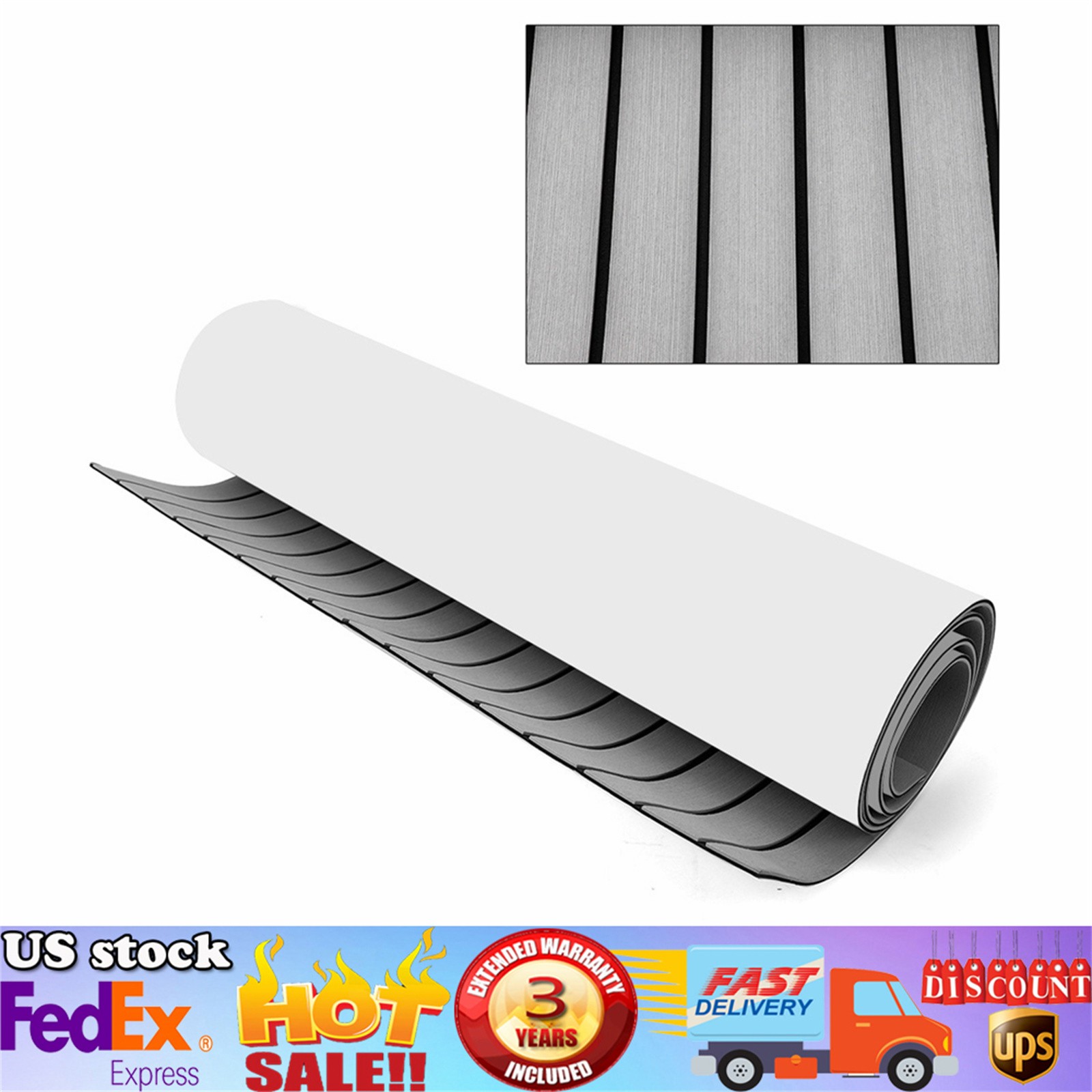 94"x35" EVA Foam Boat Decking Marine Yacht Flooring Mat Faux Teak Deluxe Sheet