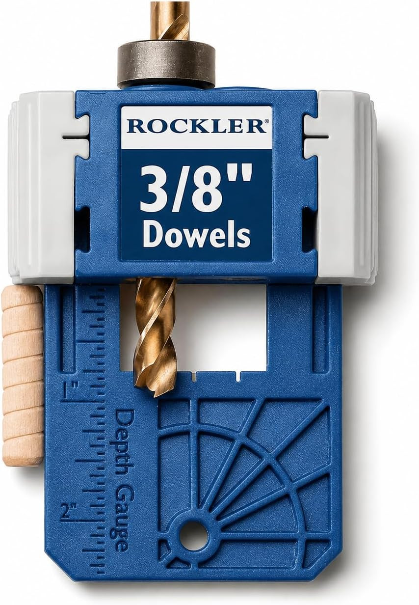 Rockler 3/8" Doweling Jig Kit with Drill Bit & Stop Collar, Steel Bushings | Dow
