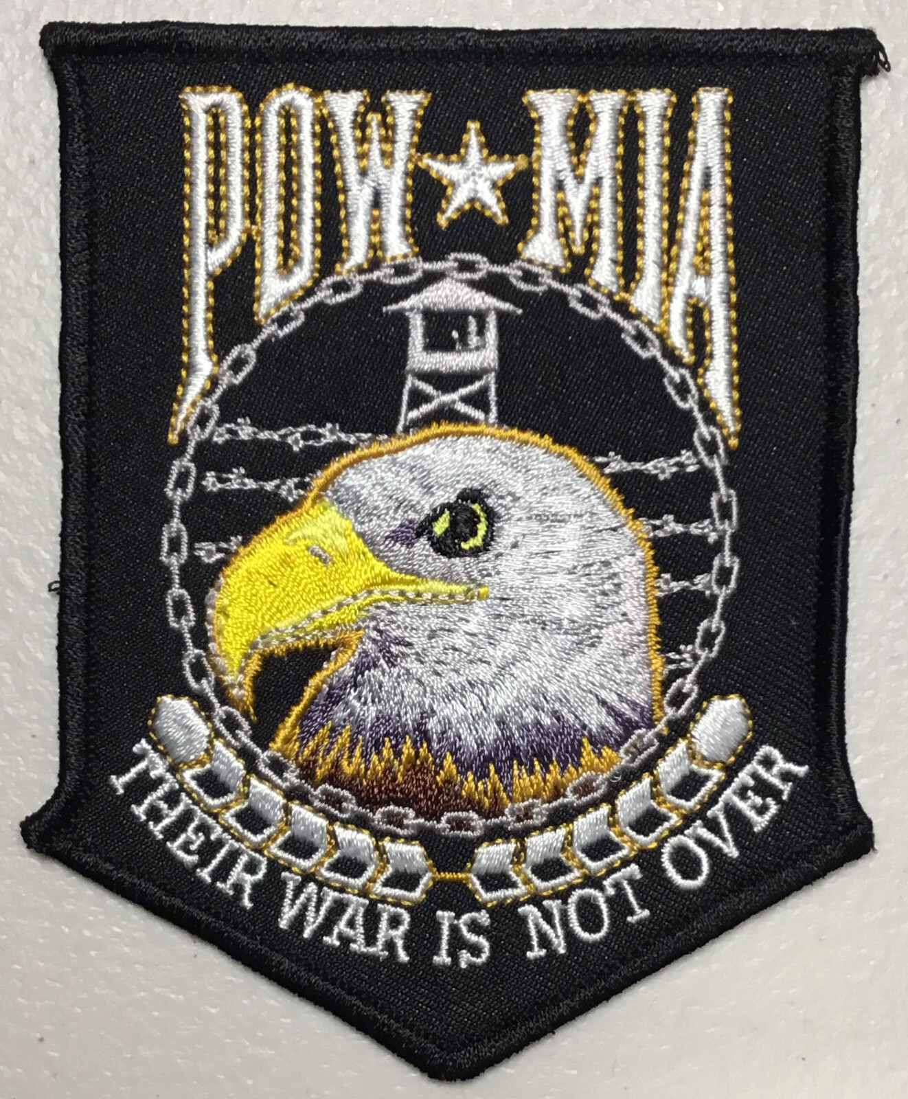 Large POW MIA Eagle Their War Is Not Over 4.25" x 3.5" patch