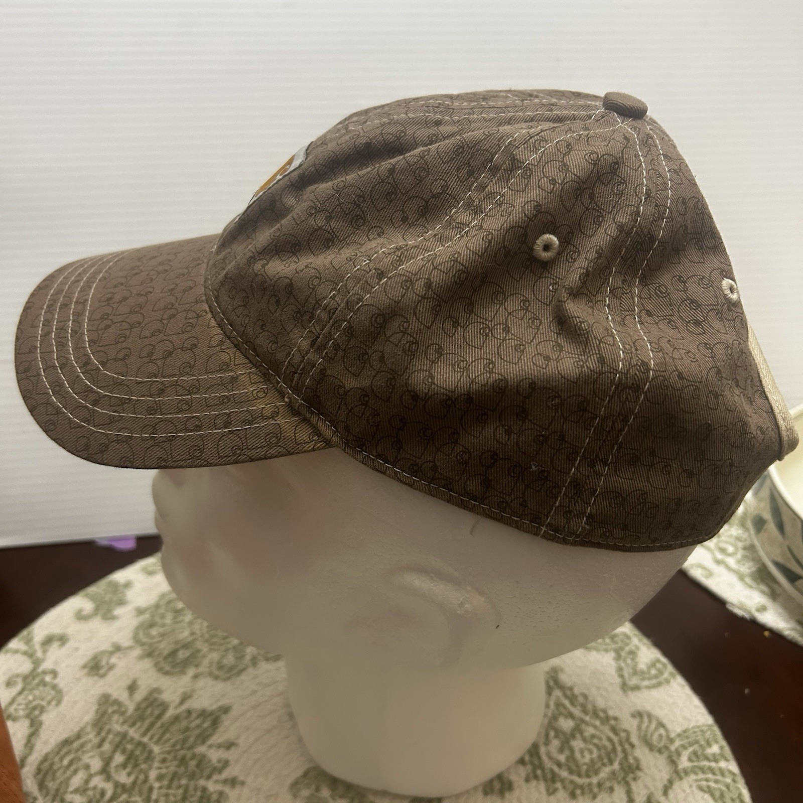Carhartt Women's Brown All over Logo Patch Front Adjustable Hat Cap Work Wear
