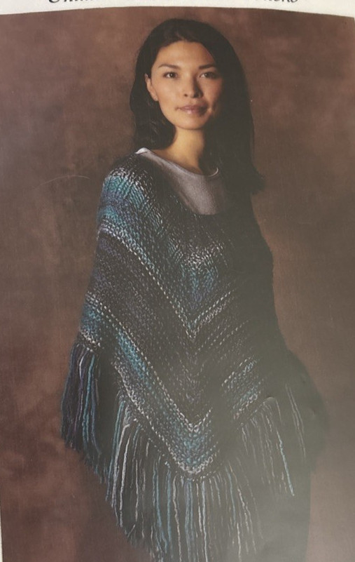 Rare Skacel Collection, Inc. "Unikat" Garter Stitch Knitting Poncho Pattern