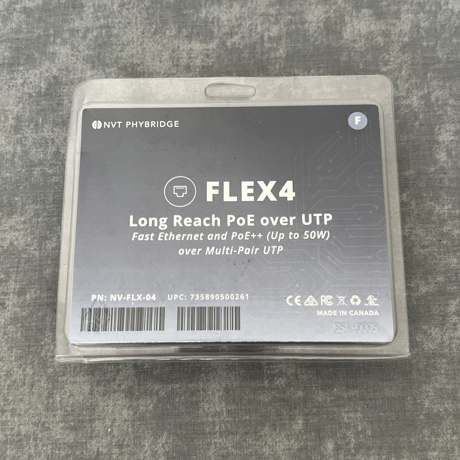 Nvt Phybridge Flex4 Long Reach PoE Over UTP PN:NV-FLX-04