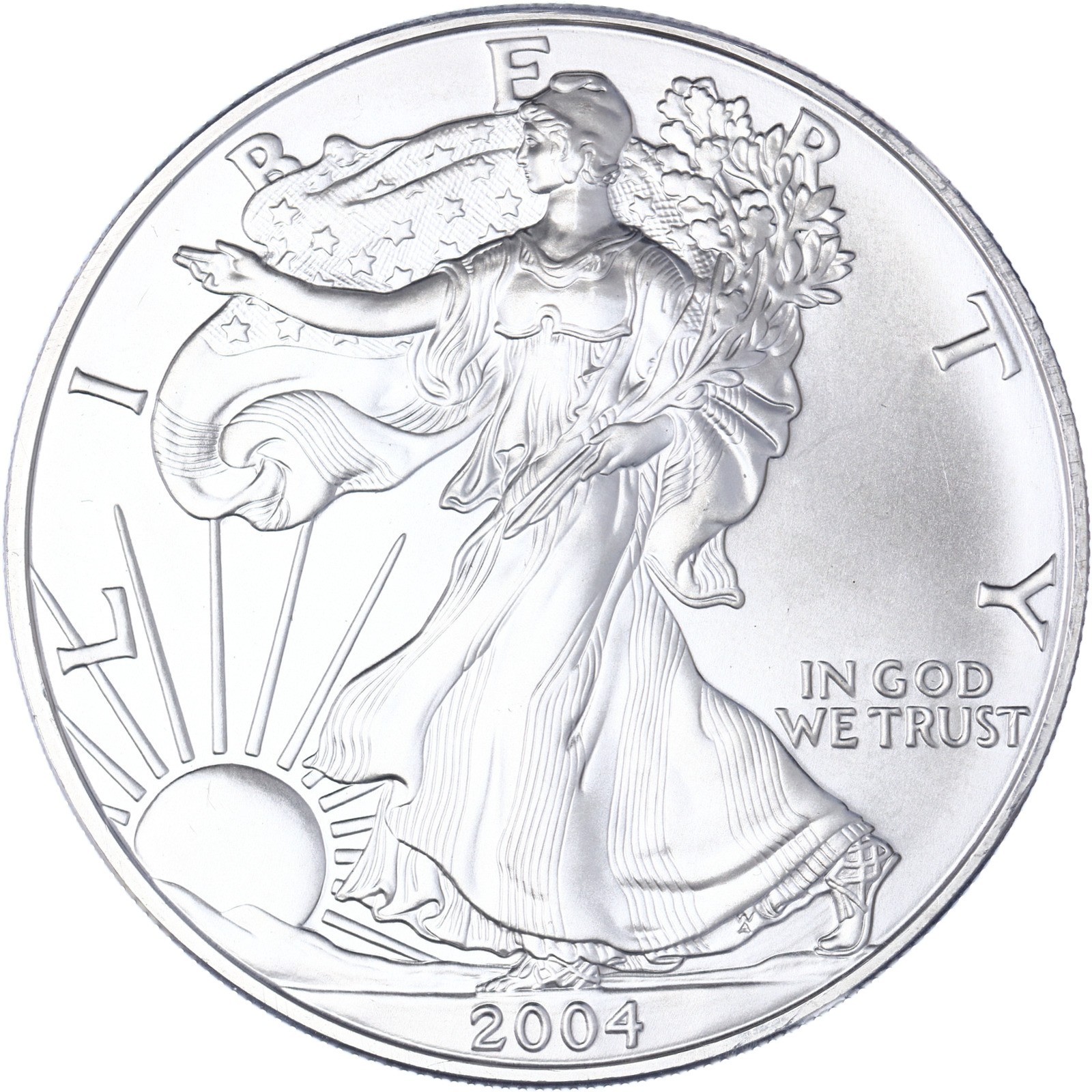 2004 American Silver Eagle 1 Oz Gem Brilliant Uncirculated Coin