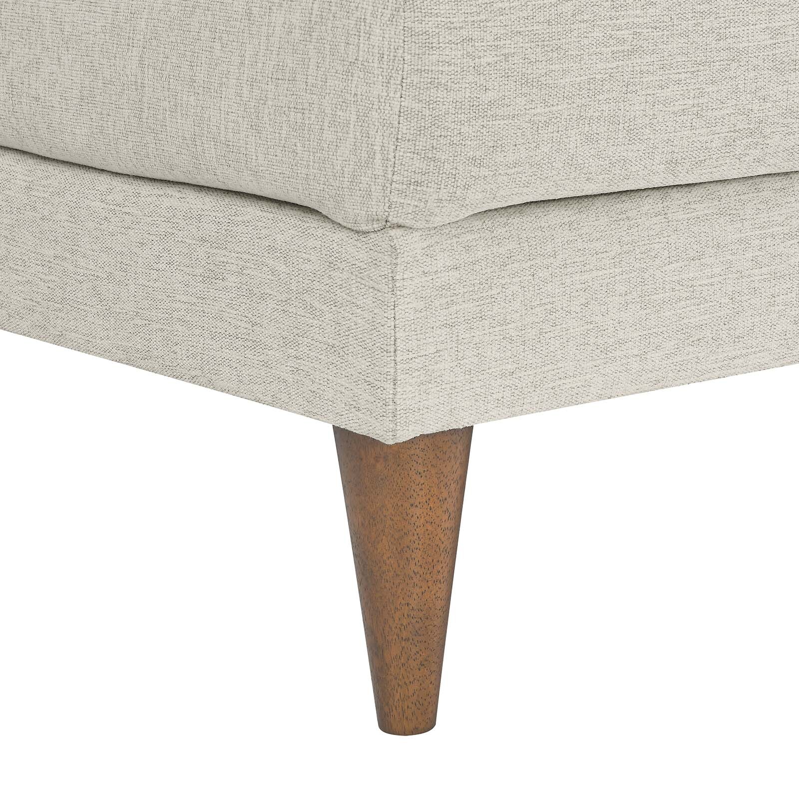 Modway Zoya Down Filled Overstuffed Ottoman in Ivory Fabric