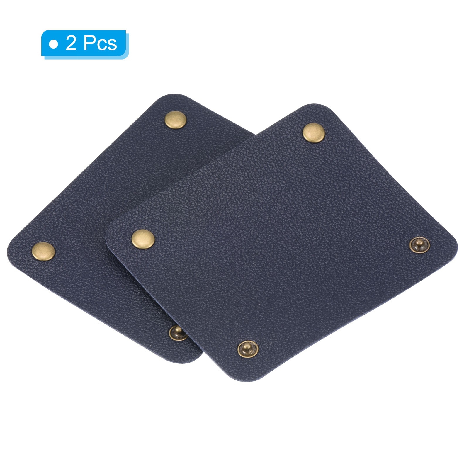 Luggage Handle Wrap, 2 Pack PU Handbag Grip Identifier with Clasp, Dark Blue