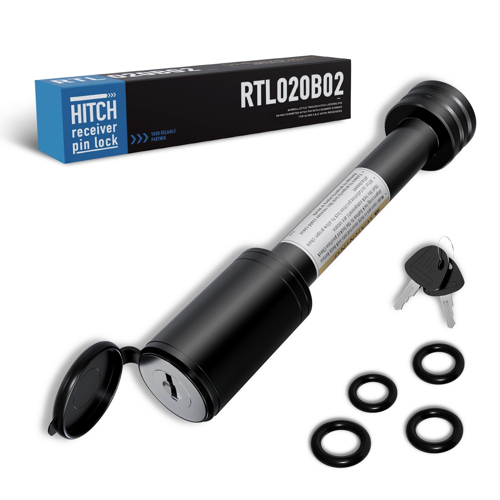RETRUE Trailer Hitch Receiver Pin Lock, Suitable for 2 Inch 1 Pack, Black
