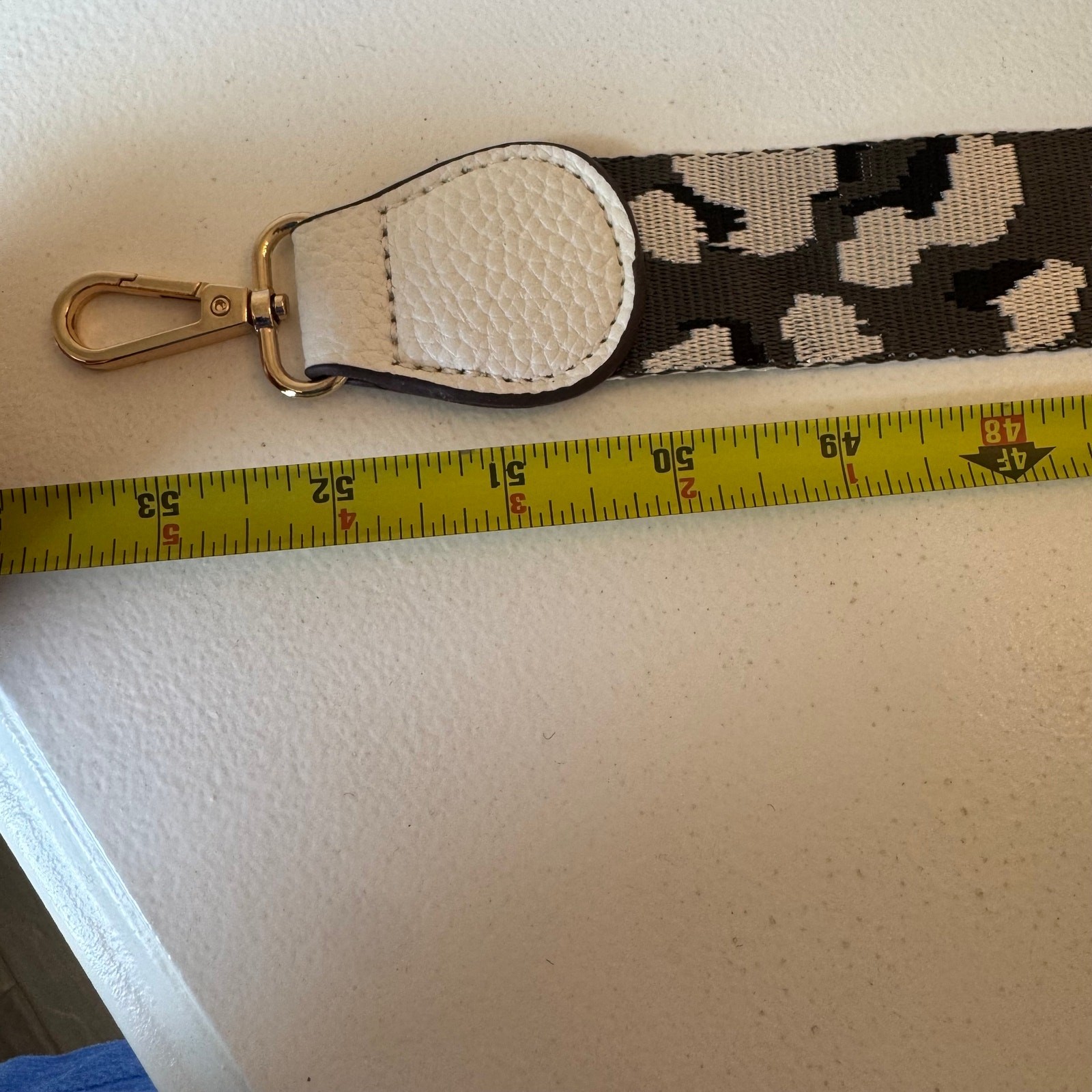 Black White Leopard Print Adjustable Crossbody Strap for Purse 1.5"
