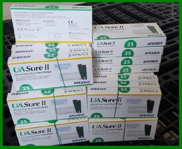 1 box UASure II Uric Acid Test Strips. UA Sure. Box of 25 strips On Seal !!