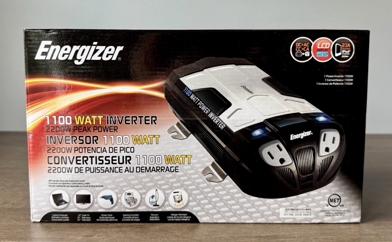 Energizer 1100 Watt 12v Power Inverter - EN1100 - NEW