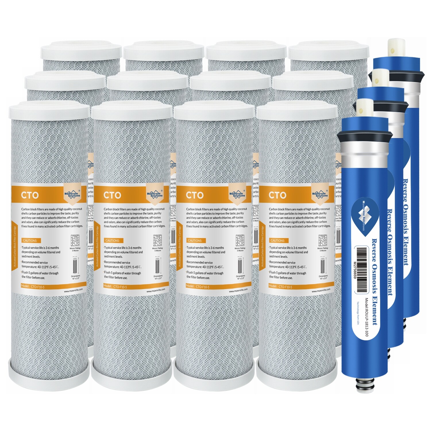 RO Membrane Carbon Water Filter for GE GXRM10RBL GXRM10G Reverse Osmosis Systems