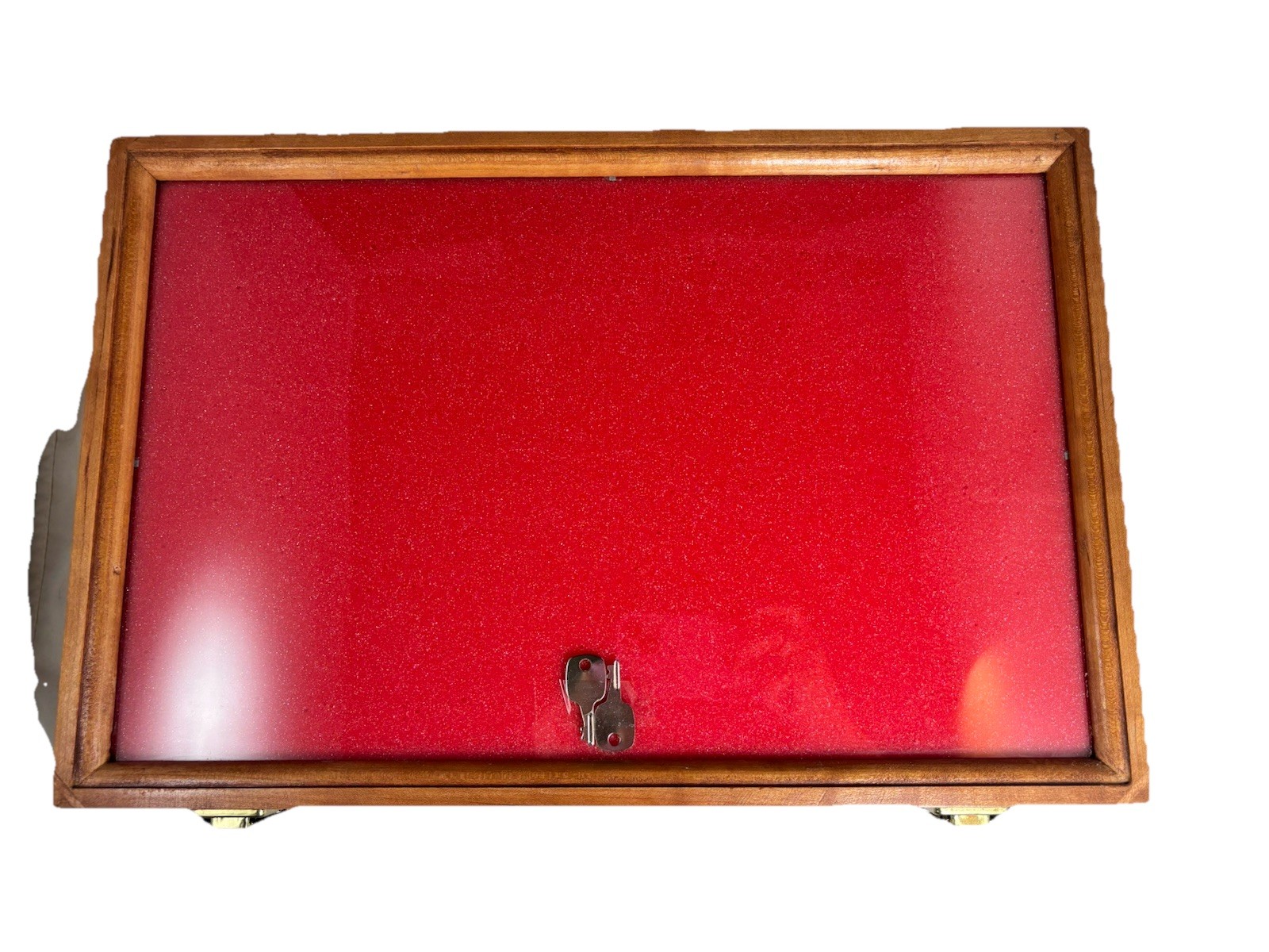 Cherry Wood showcase display case 12 X 18 X 2" Quality made, glass, Cherry