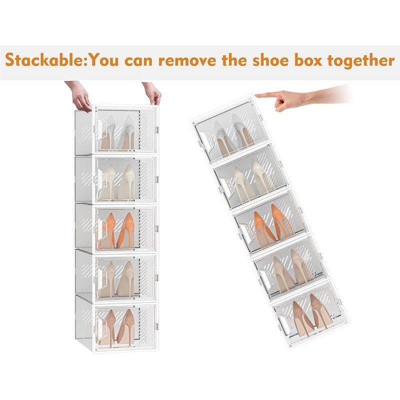 Stackable Shoe Box Magnetic Door Aromatherapy Ventilation Space Saver Storage US