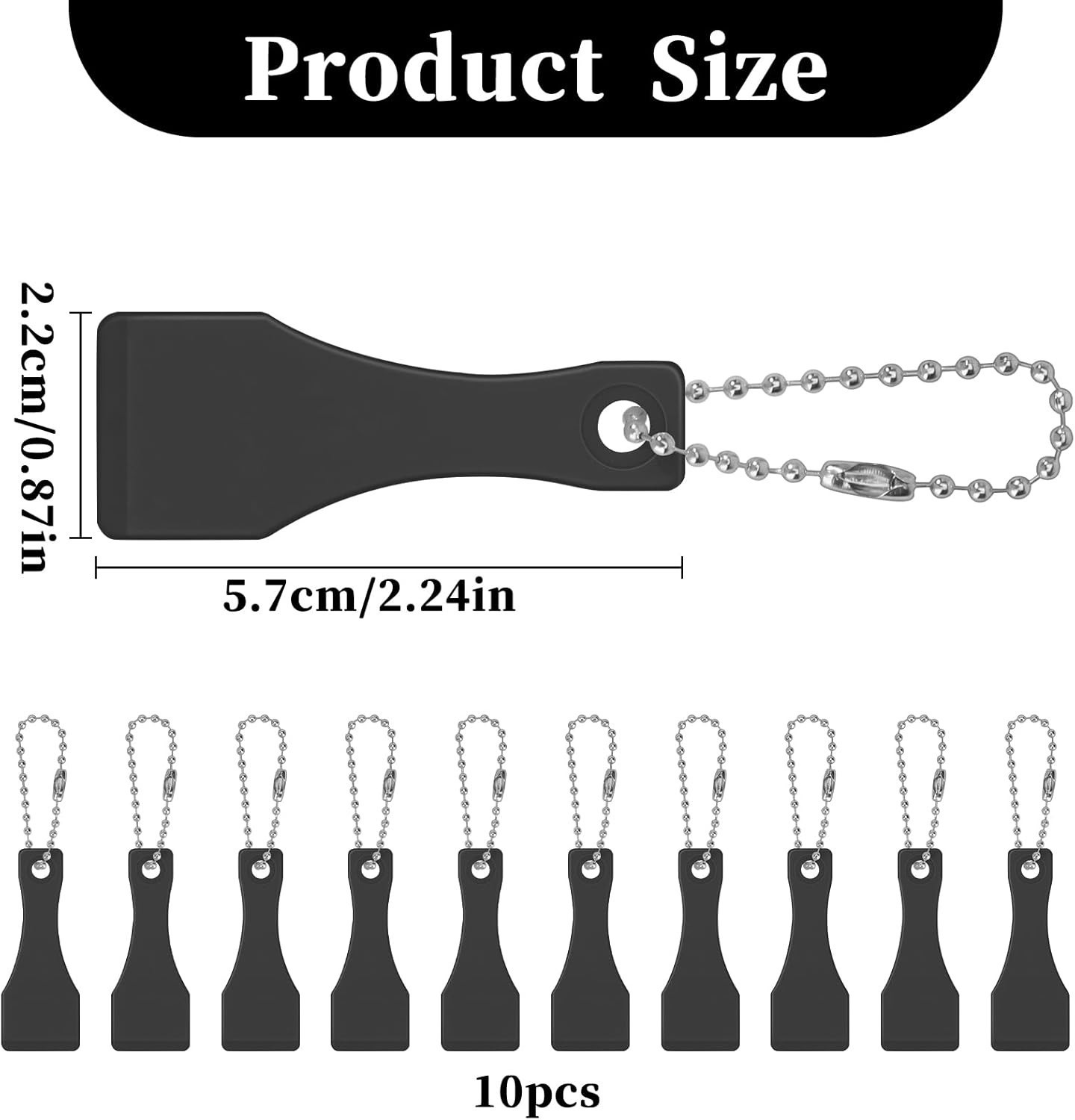 10 Pcs Lottery Ticket Scratcher Scratch Off Tool Plastic Black