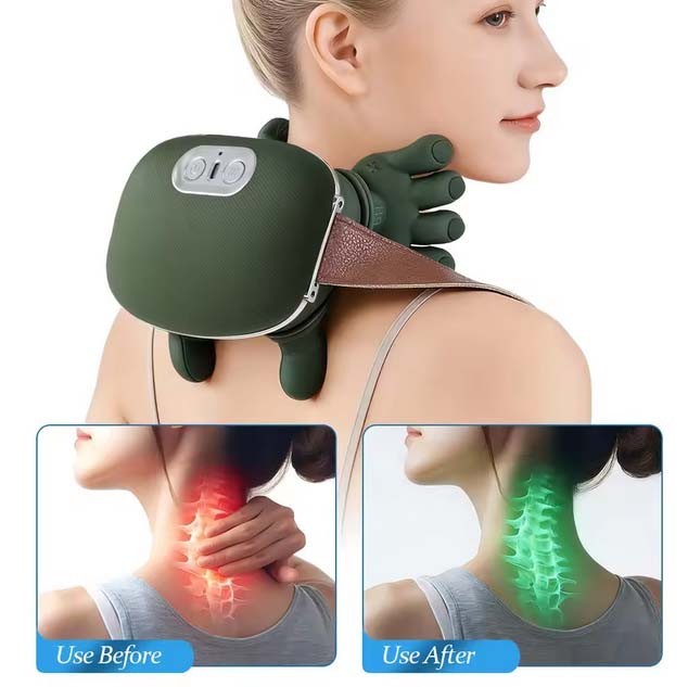 Bionic Neck Shoulder Massager Multifunctional 3-Level Cervical Heating Kneading
