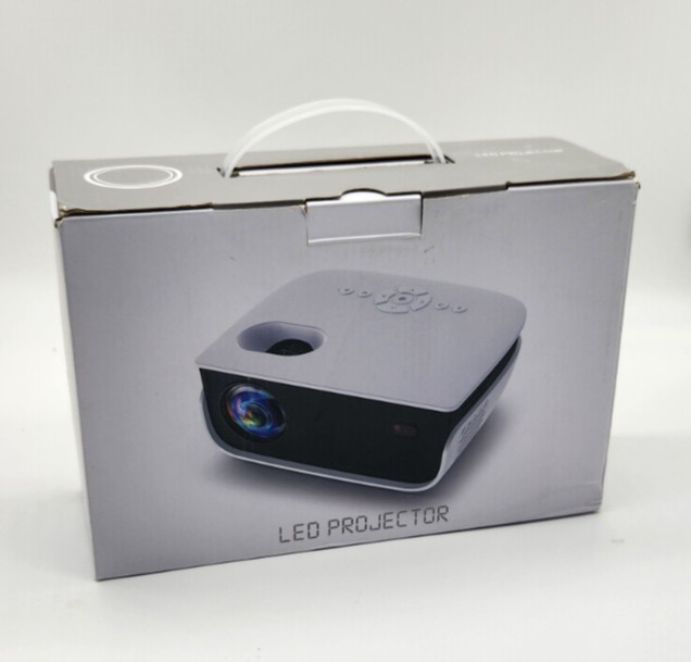 LED Mini Projector Desktop LED Display, White/Black, With Power Adapter