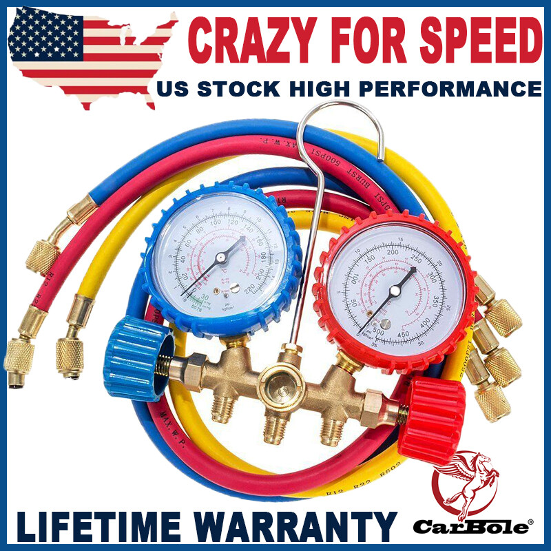 AC Diagnostic Manifold Gauge Charging Refrigeration A/C USWC US