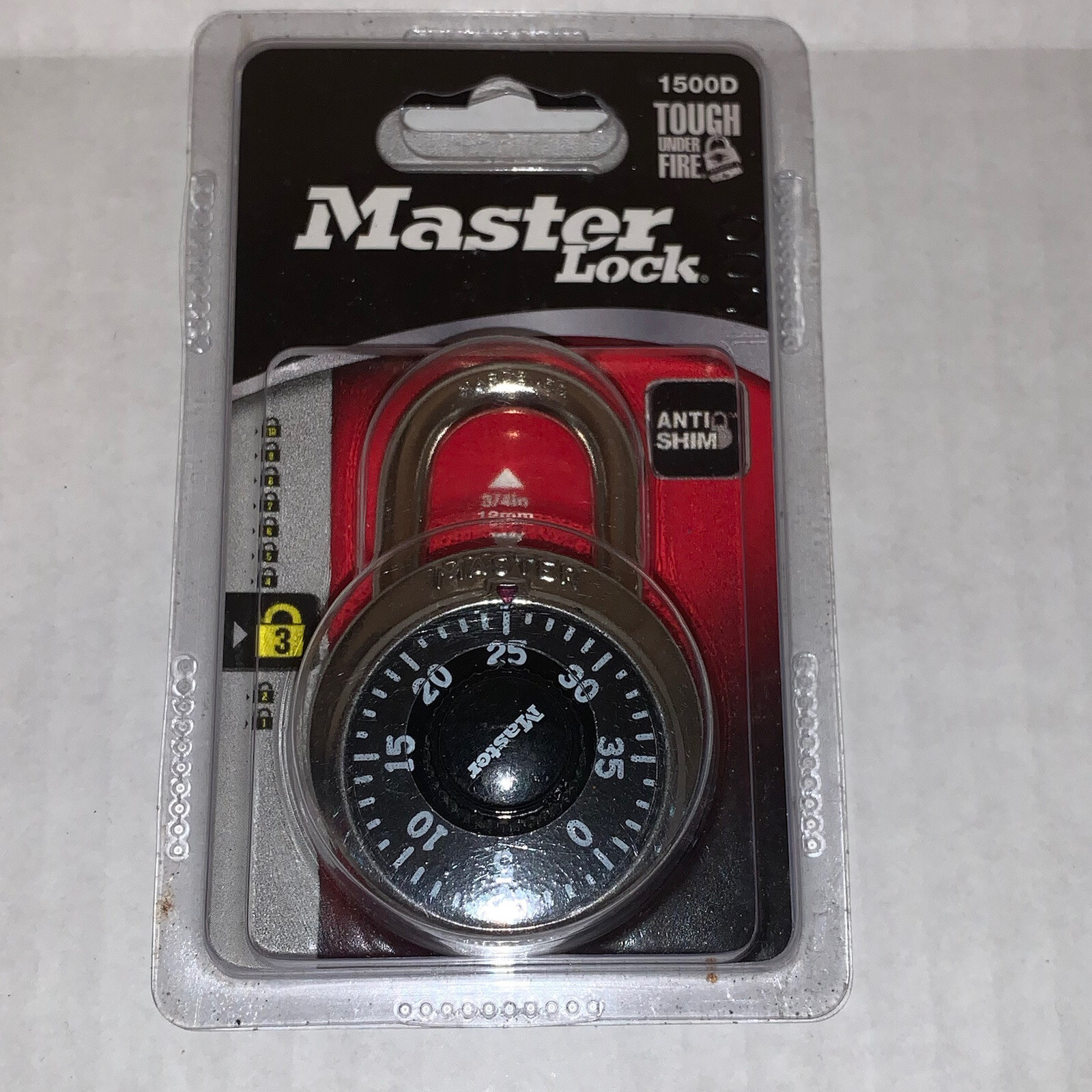 Master Lock Combination Lock 1500D Tough Under Fire Anti Shim New In Package