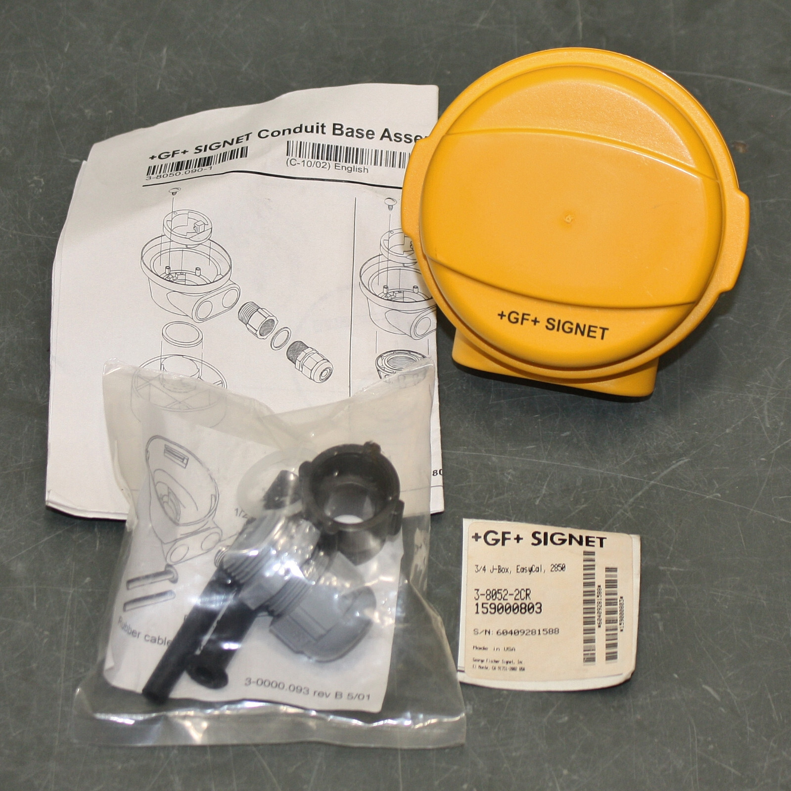 GF Signet Conduit Base Assembly 3-8052-2CR, 3/4" NPT x 1/2" NPT, EasyCal J-Box
