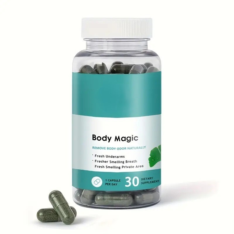 Natural Chlorophyll Capsules, Odor Eliminator for Body, Breath, Intimate Areas,